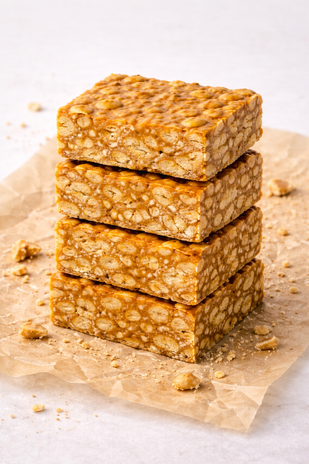 Karamelinis tinginys su žemės riešutais